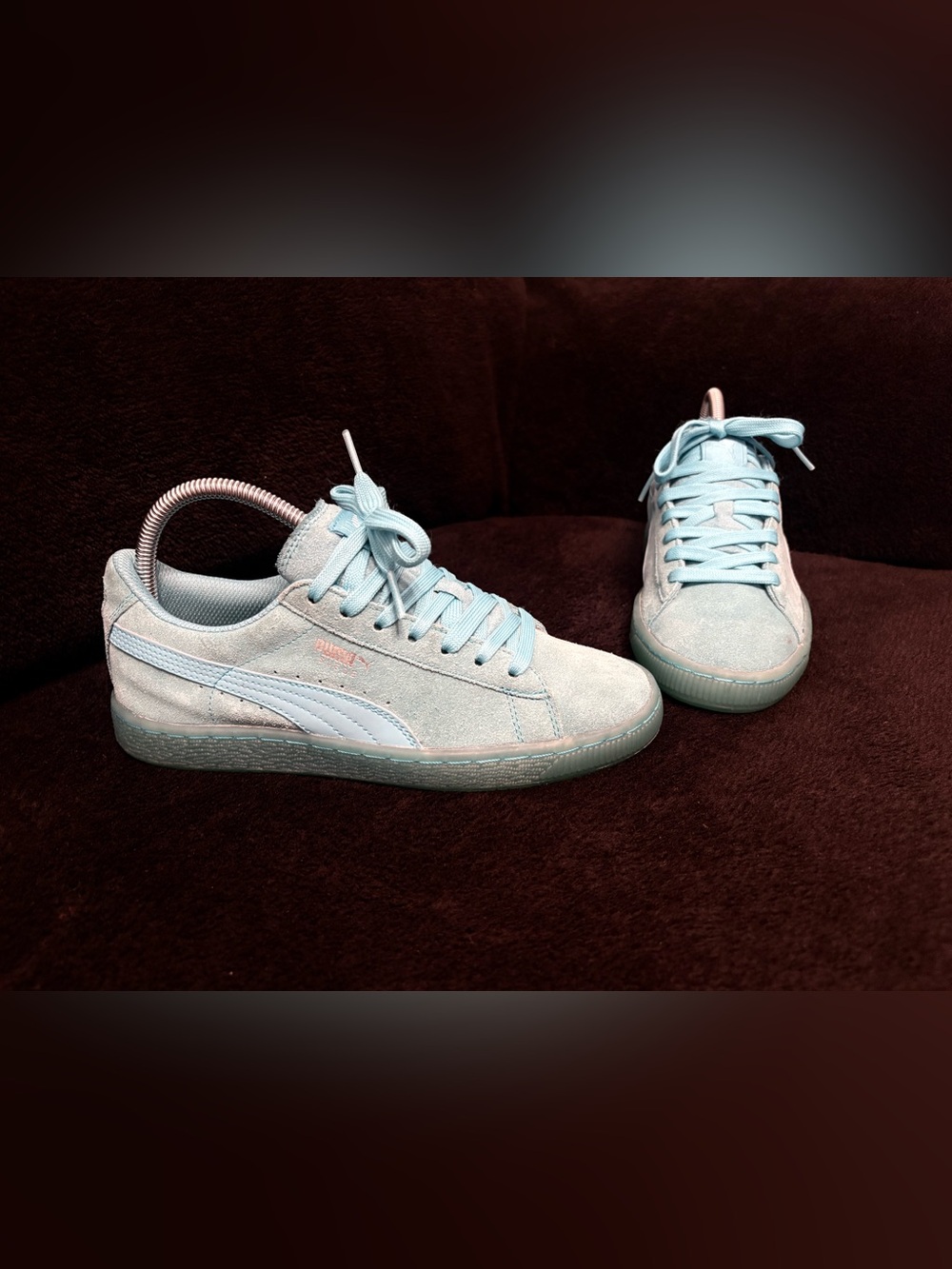 Puma 35758604 Suede Classic Blue Atoll / Aqua Iced Sole Sneakers Men's 5.5 EUC